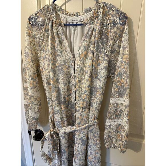 NWT Adelyn Rae Ditzy Floral Buttoned Midi Dress - Size Large - FD4000 - Picture 2 of 7